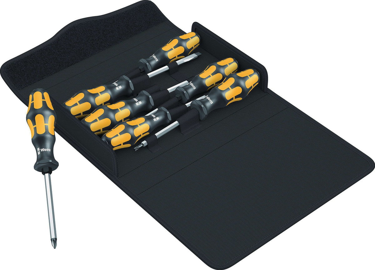 WERA Schraubendrehersatz 900/7 Set 1, 7-teilig, Schlitz/PH/TORX, Mehrkomponentengriff