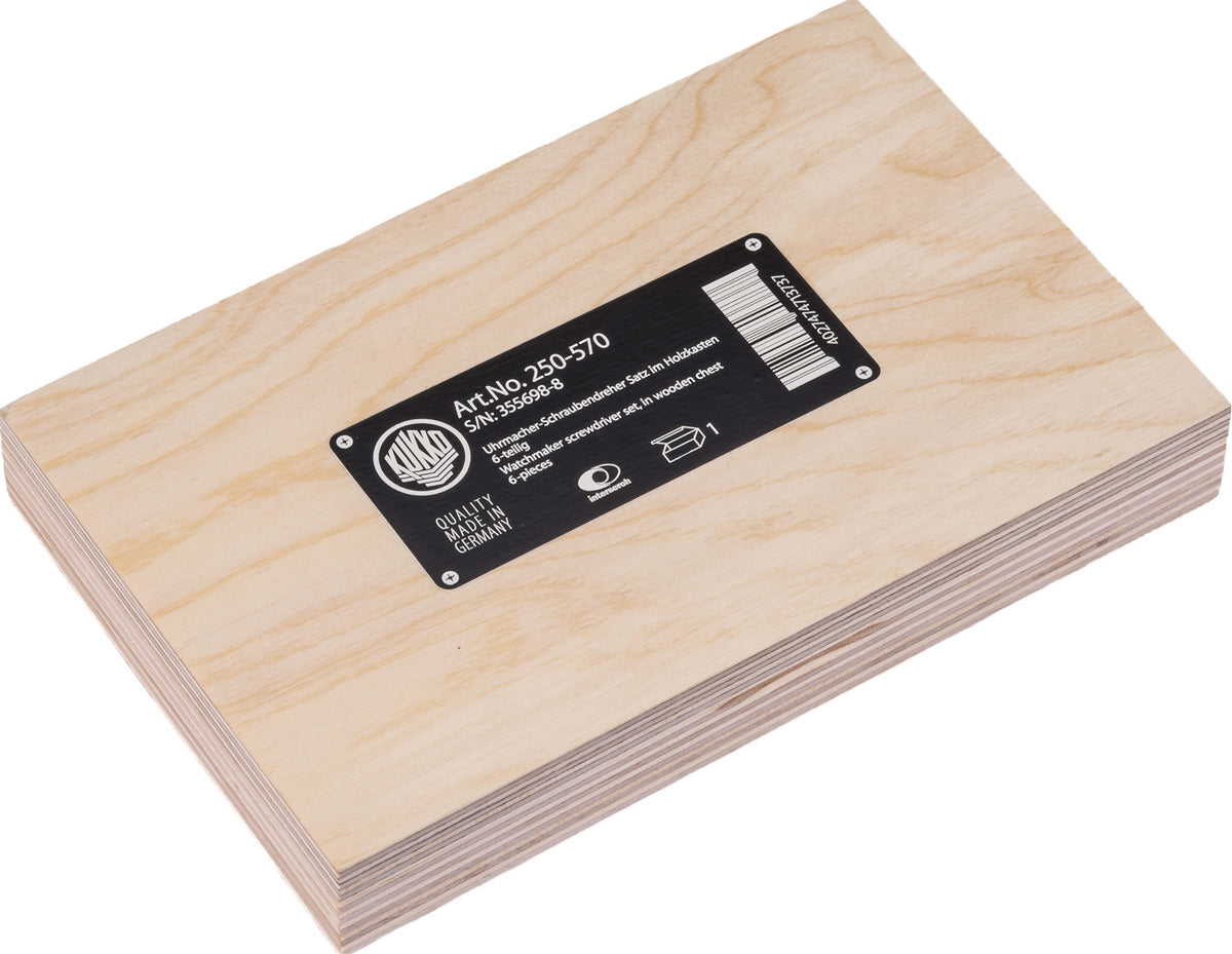 KUKKO Feinmechanikerschraubendrehersatz 250 6-tlg. Schlitz TURNUS mit Holzkasten