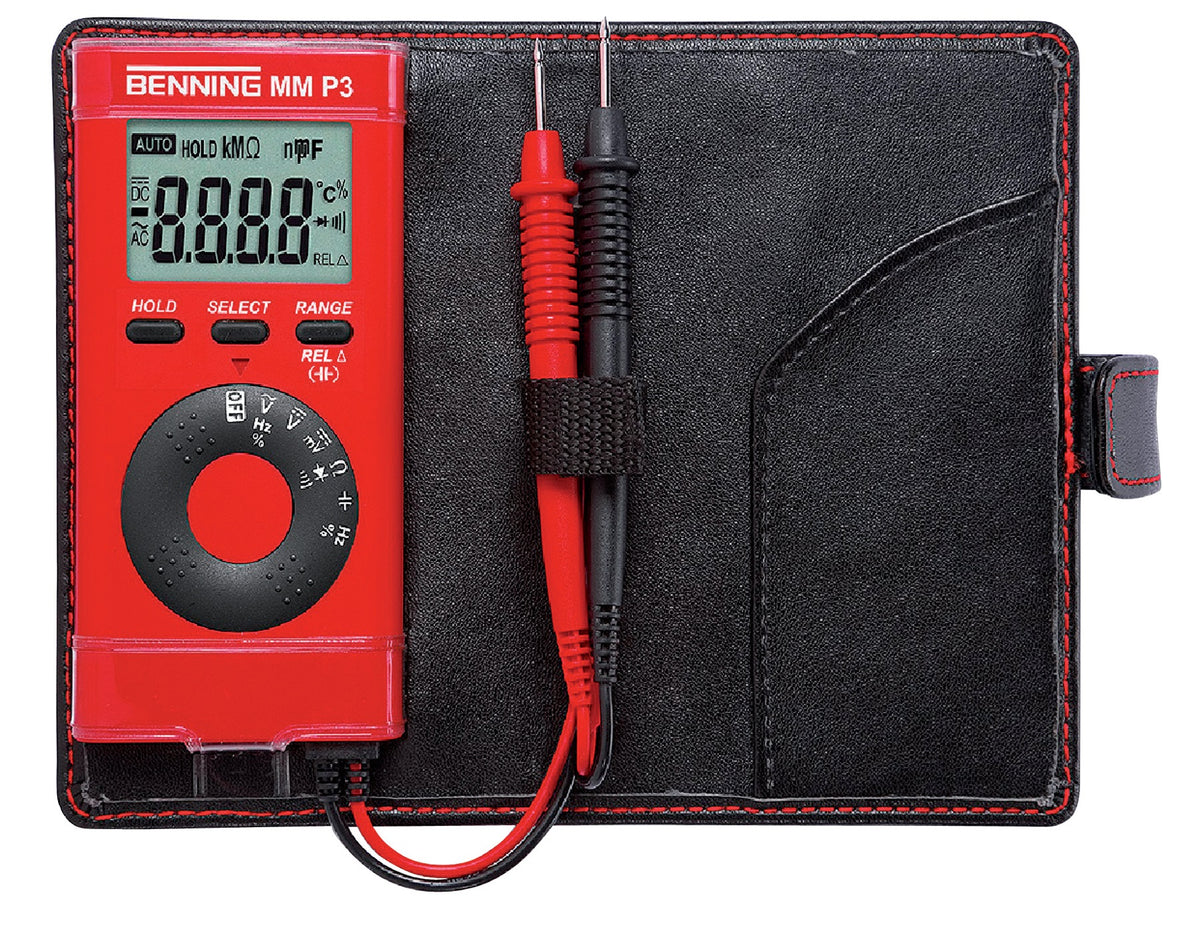 BENNING Multimeter MM P3 – Taschenformat, 0,1 mV–300 V AC/DC RMS, CAT III 300 V