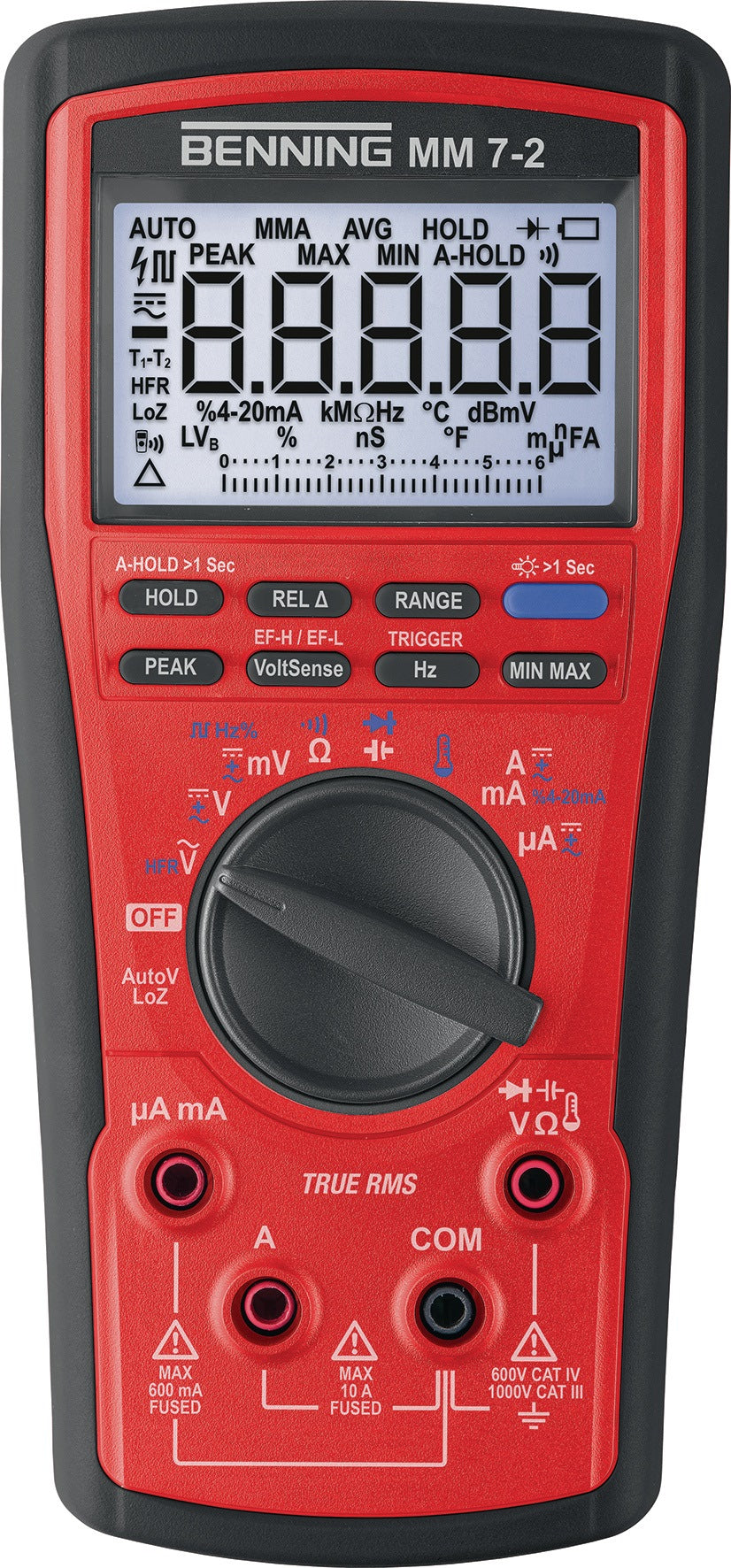 BENNING Multimeter MM 7-2 1000 V TRUE RMS mit AutoV-Funktion und CAT IV 600 V