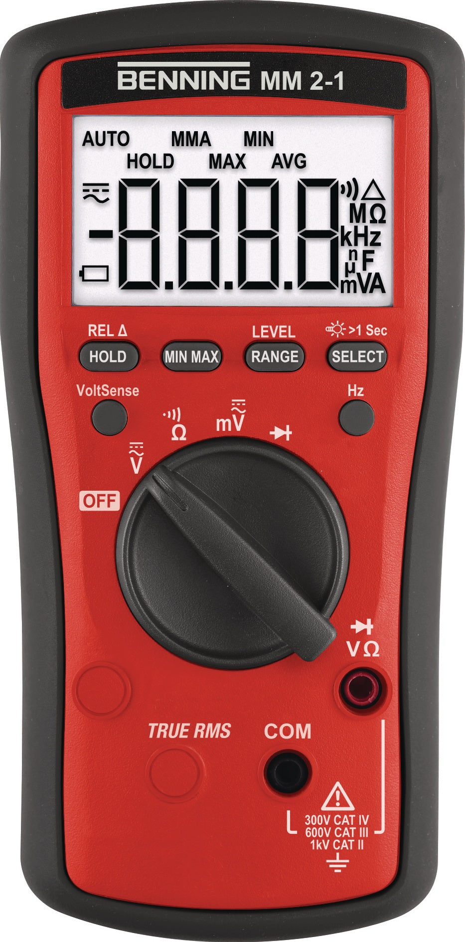 BENNING Multimeter MM 2-1 TRUE RMS 0,01 mV – 600 V AC/DC CAT IV