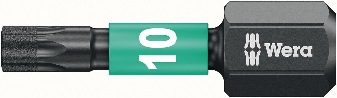 WERA Bit 851/1 IMP DC PH2, 25 mm, 1/4 Zoll C6,3 Impaktor, diamantbeschichtet, 10er Box