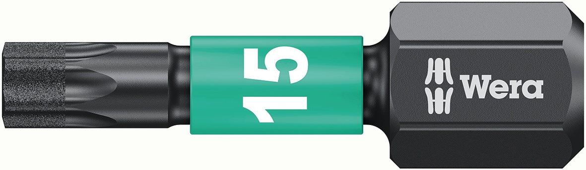 WERA Bit 851/1 IMP DC PH2, 25 mm, 1/4 Zoll C6,3 Impaktor, diamantbeschichtet, 10er Box