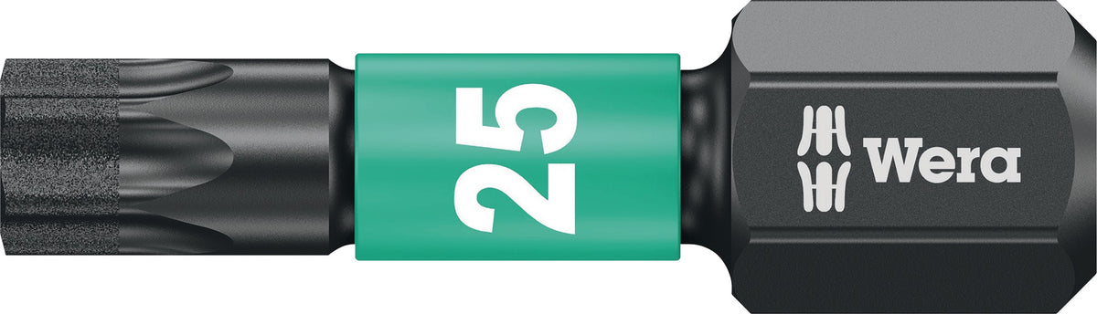 WERA Bit 851/1 IMP DC PH2, 25 mm, 1/4 Zoll C6,3 Impaktor, diamantbeschichtet, 10er Box