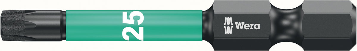 WERA Bit 851/1 IMP DC PH2, 25 mm, 1/4 Zoll C6,3 Impaktor, diamantbeschichtet, 10er Box
