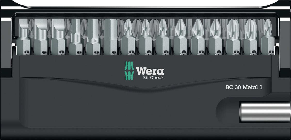 WERA Bit-Check 30 Wood 2 Bitsortiment 30-teilig PH/PZD/TX mit Bithalter