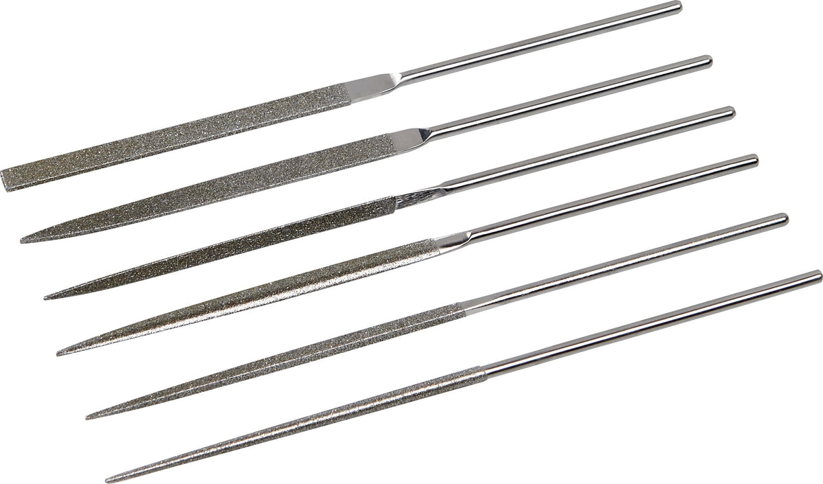 PROMAT Diamantnadelfeilensatz 140 mm 6-teilig D 126 für gehärteten Stahl, Hartmetall, Keramik und Glas
