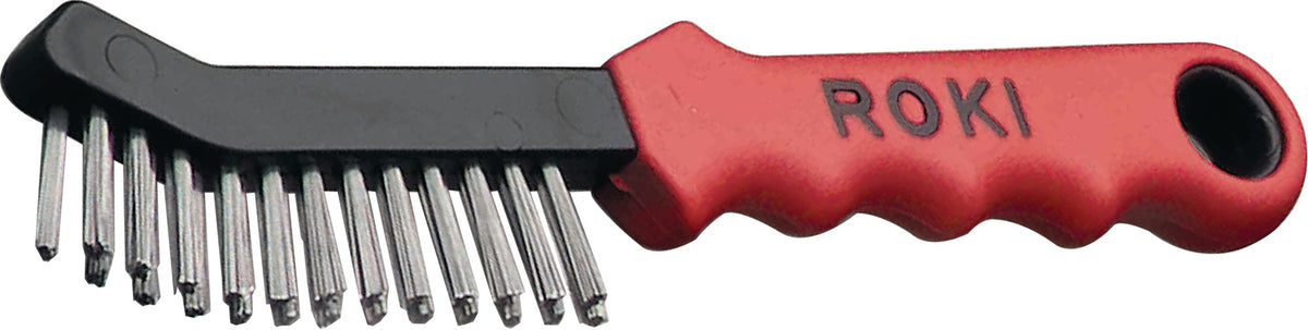 LESSMANN Drahtbürste ROKI® 225 mm 2-reihig, 0,35 mm Stahldraht, ergonomischer Griff