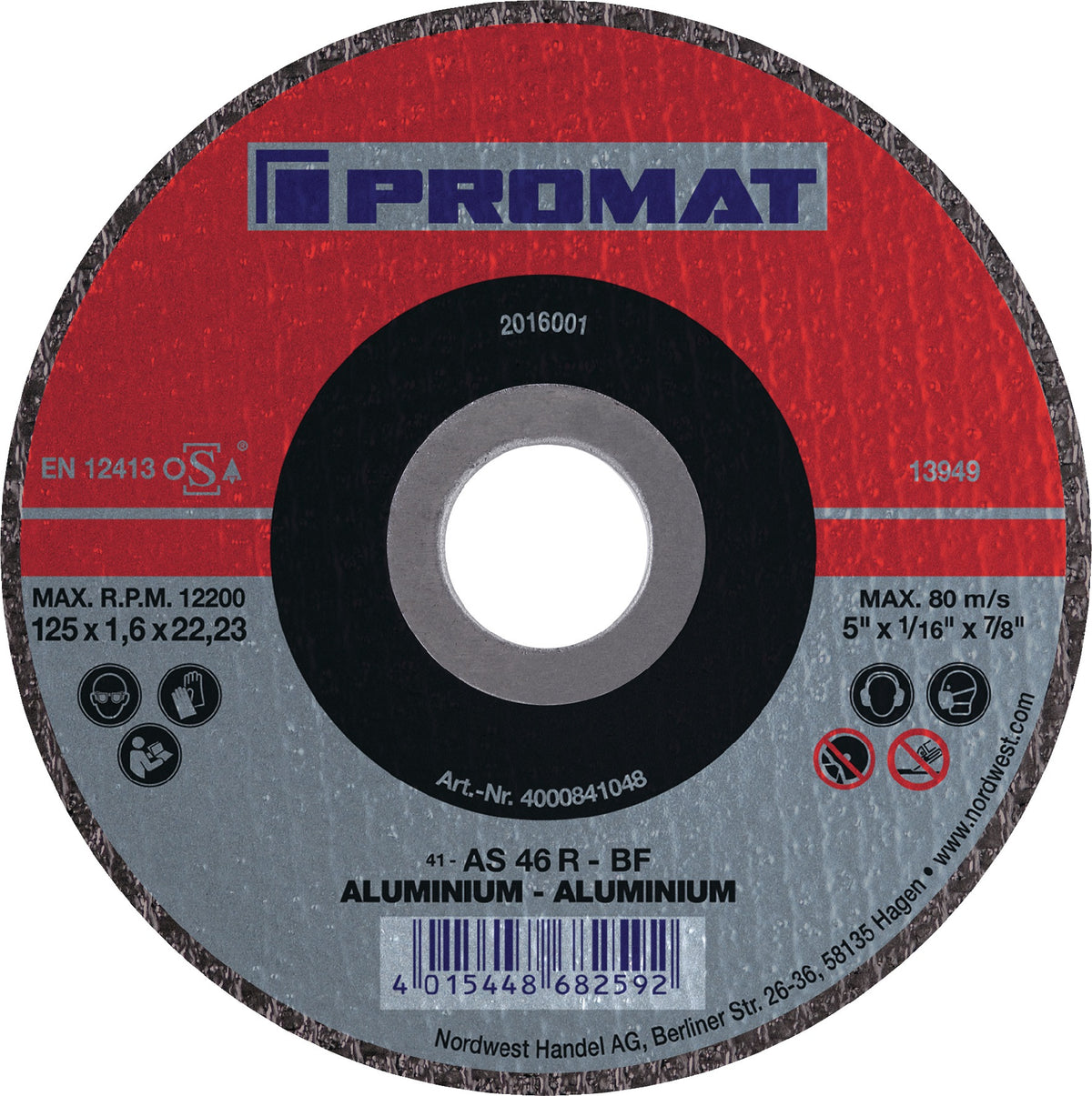 PROMAT Trennscheibe ALU 125 mm für Aluminium und NE-Metalle