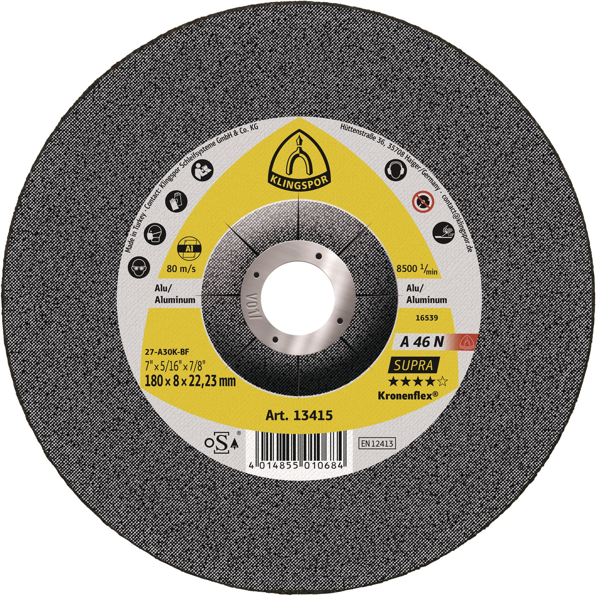 KLINGSPOR Schruppscheibe A 46 N Supra D115 x 6 mm für Aluminium
