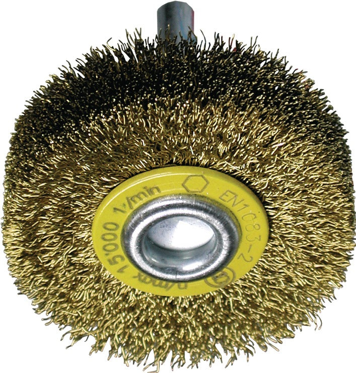 PROMAT Rundbürste 40 mm Messing gewellt für Stahl und Guss, 6 mm Schaft