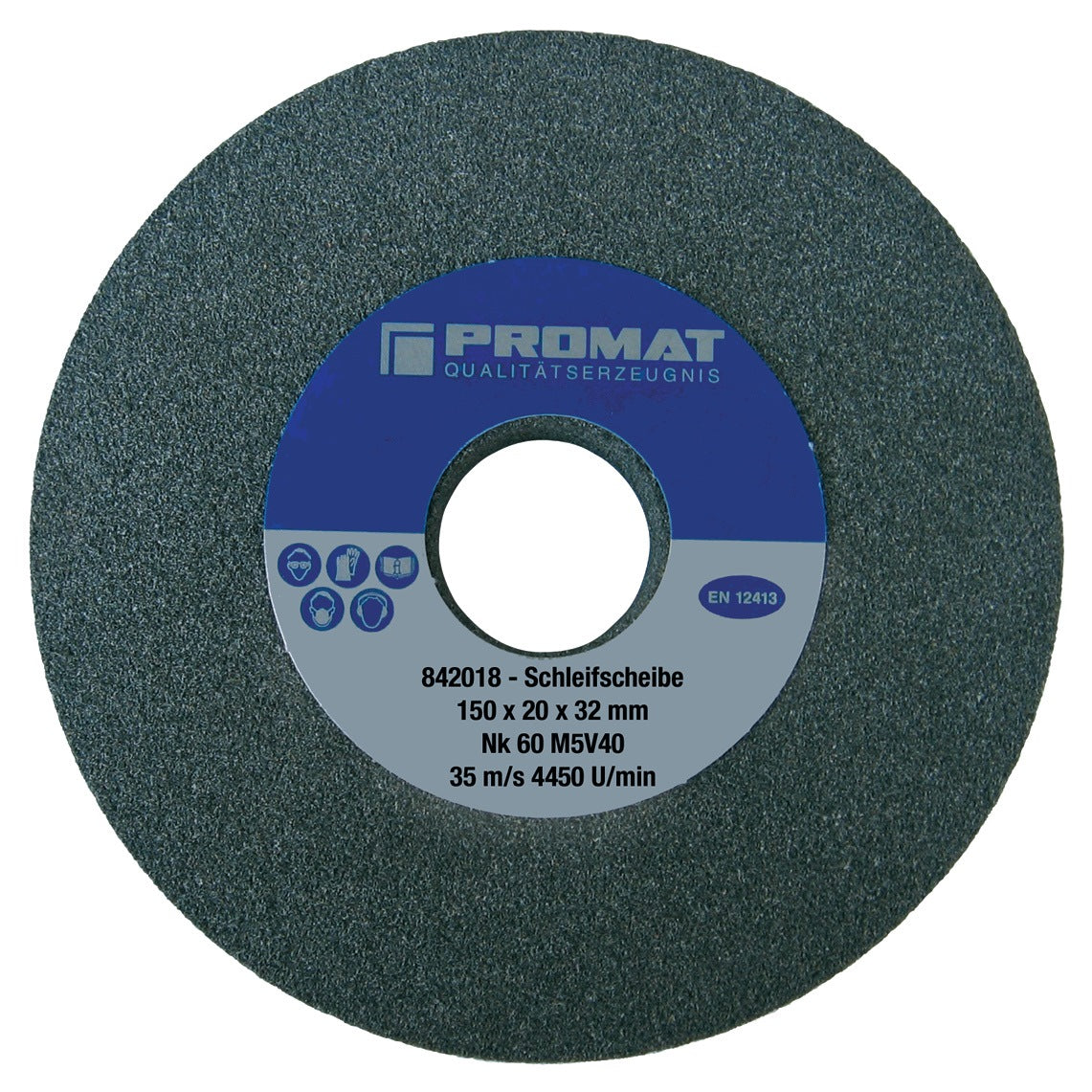 PROMAT Schleifbockscheibe Ø125x20x32 mm Körnung 36 Normalkorund Form A