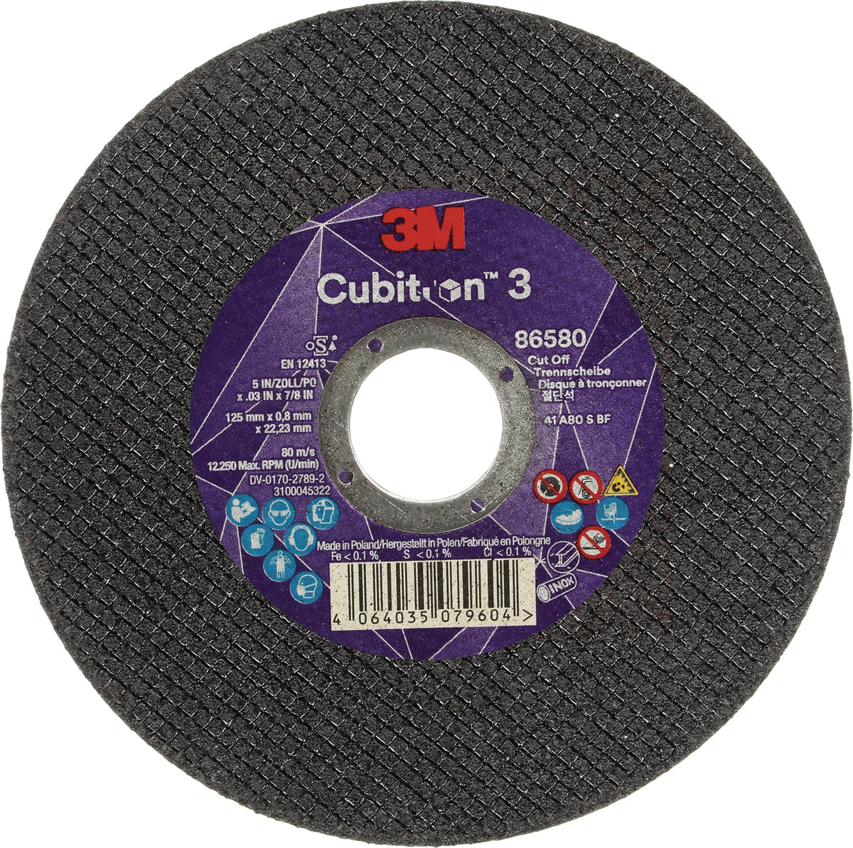 3M™ Cubitron™ 3 Trennscheibe 125 mm x 0,8 mm, 25 Stück, für Metall, Edelstahl, Aluminium