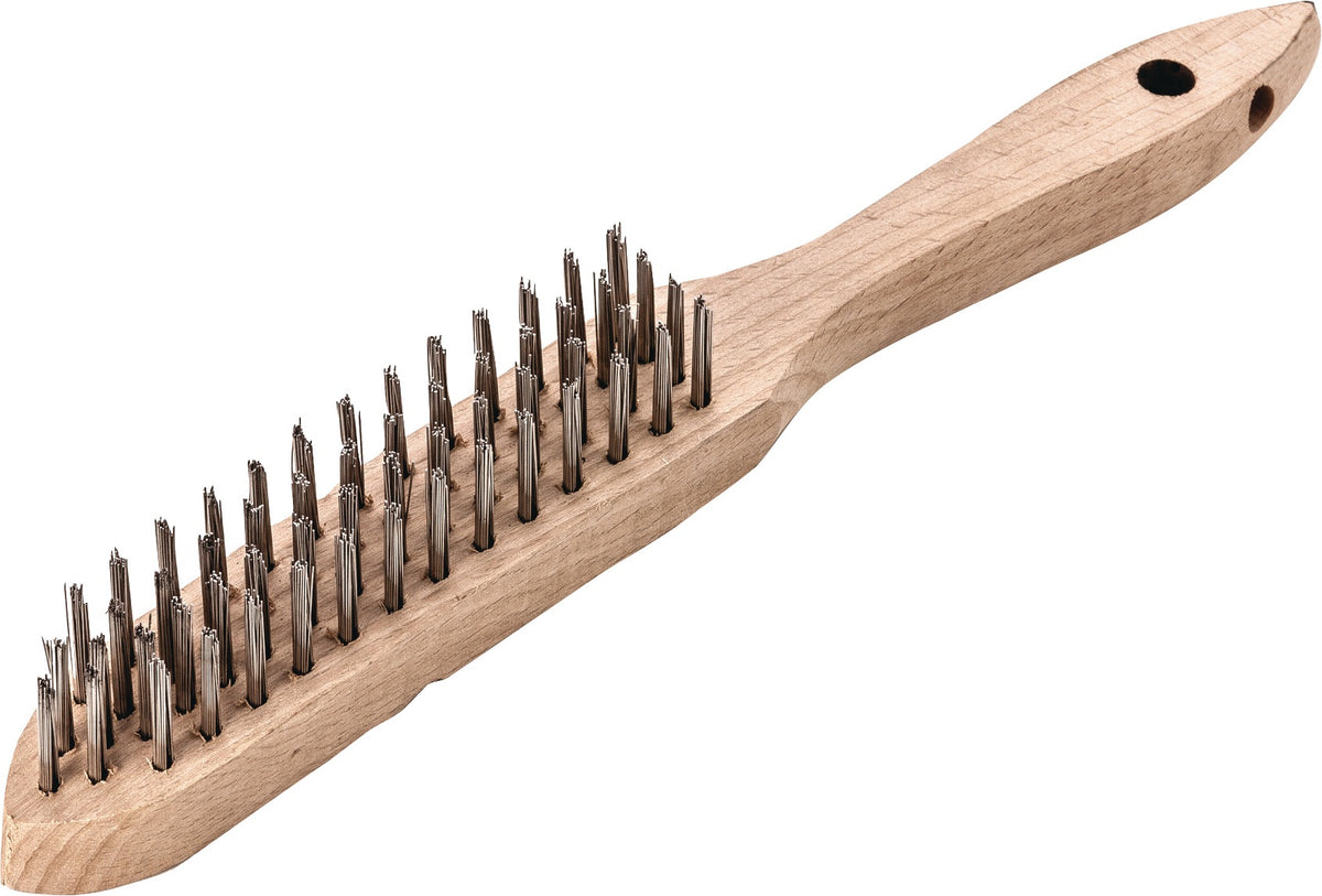 LESSMANN Handbürste 290 mm, 2-reihig, 0,35 mm Stahldraht, Besatzlänge 140 mm