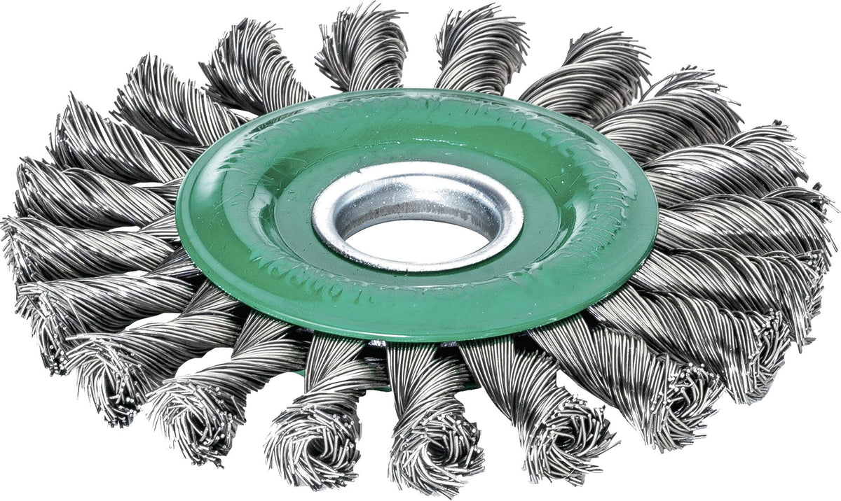 LESSMANN Zopfrundbürste Ø115 mm, Drahtstärke 0,5 mm, für Schweißnahtreinigung & grobe Bürstarbeiten