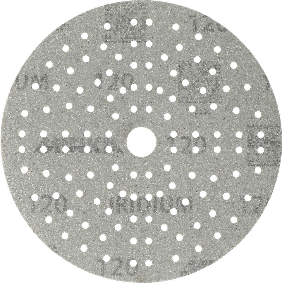 MIRKA Haftschleifscheibe IRIDIUM Grip 121L 150 mm K80 für Holz, Metall, Lack, Kunststoff