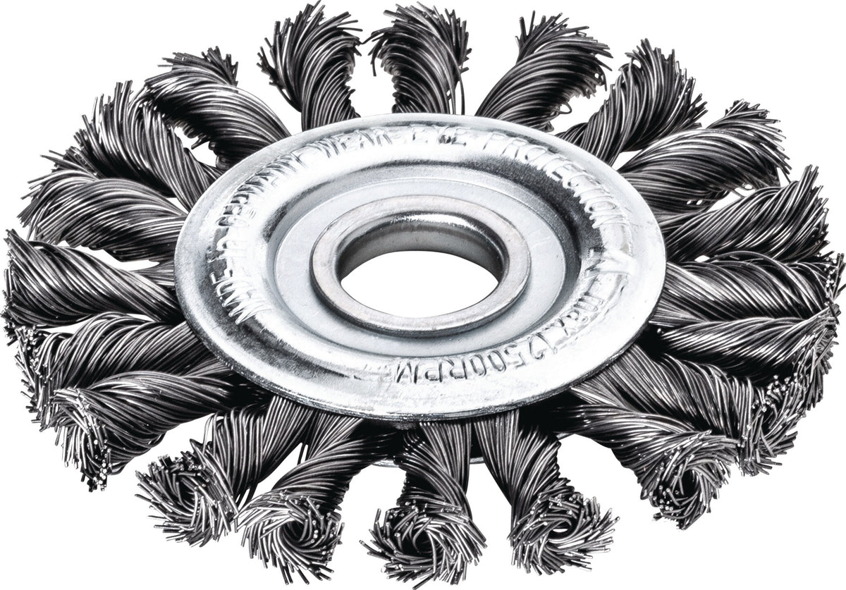 LESSMANN Zopf-Rundbürste Ø 115 mm Stahldraht rostfrei 0,50 mm für INOX & Aluminium