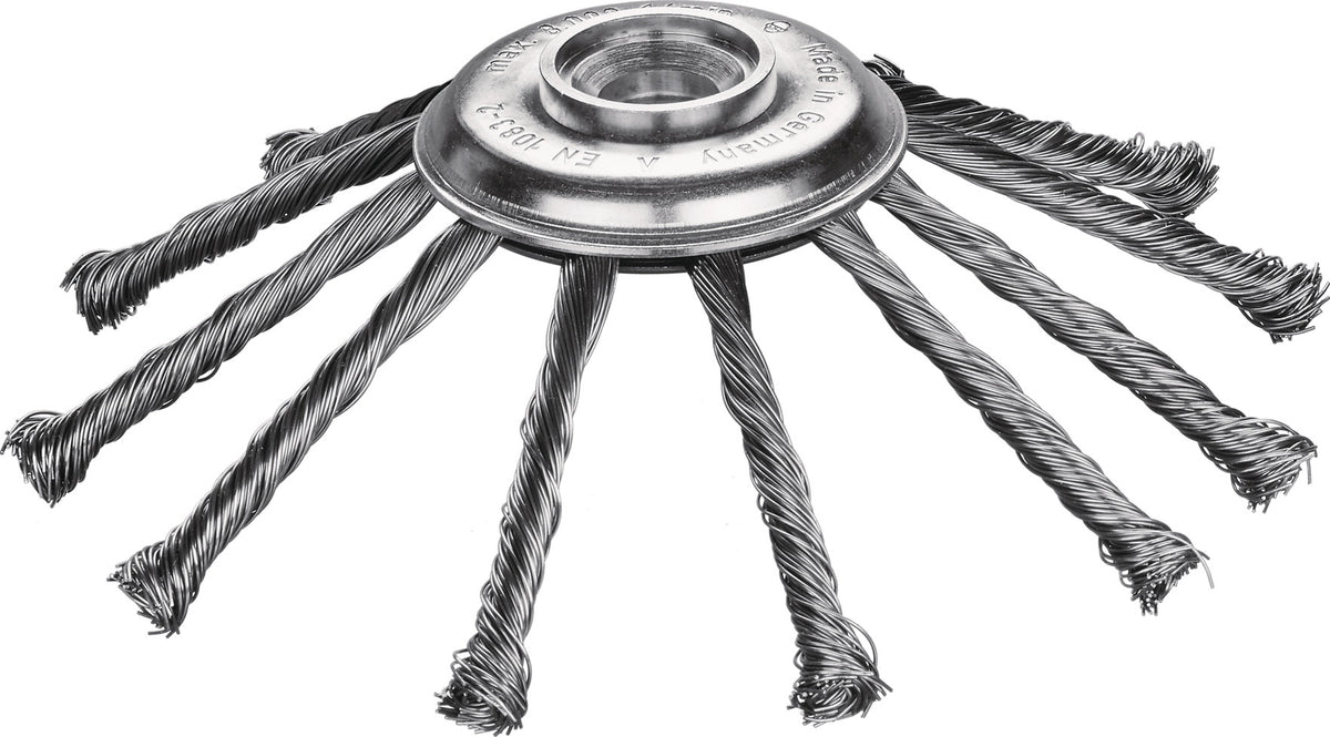 LESSMANN Rundbürste ZKM Stahldraht STH 0,50 mm – 14 mm Besatzbreite, 8000 min-¹
