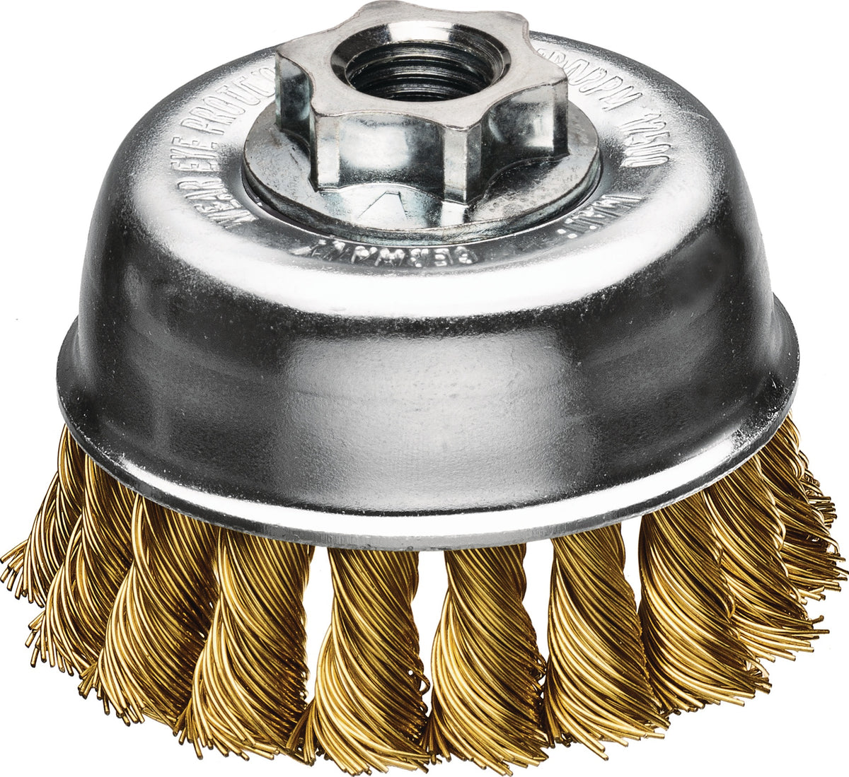 LESSMANN Rundbürste ZT M14 Stahldraht 0,50 mm – Zopf-Topfbürste Ø 65 mm für Stahl und Guss