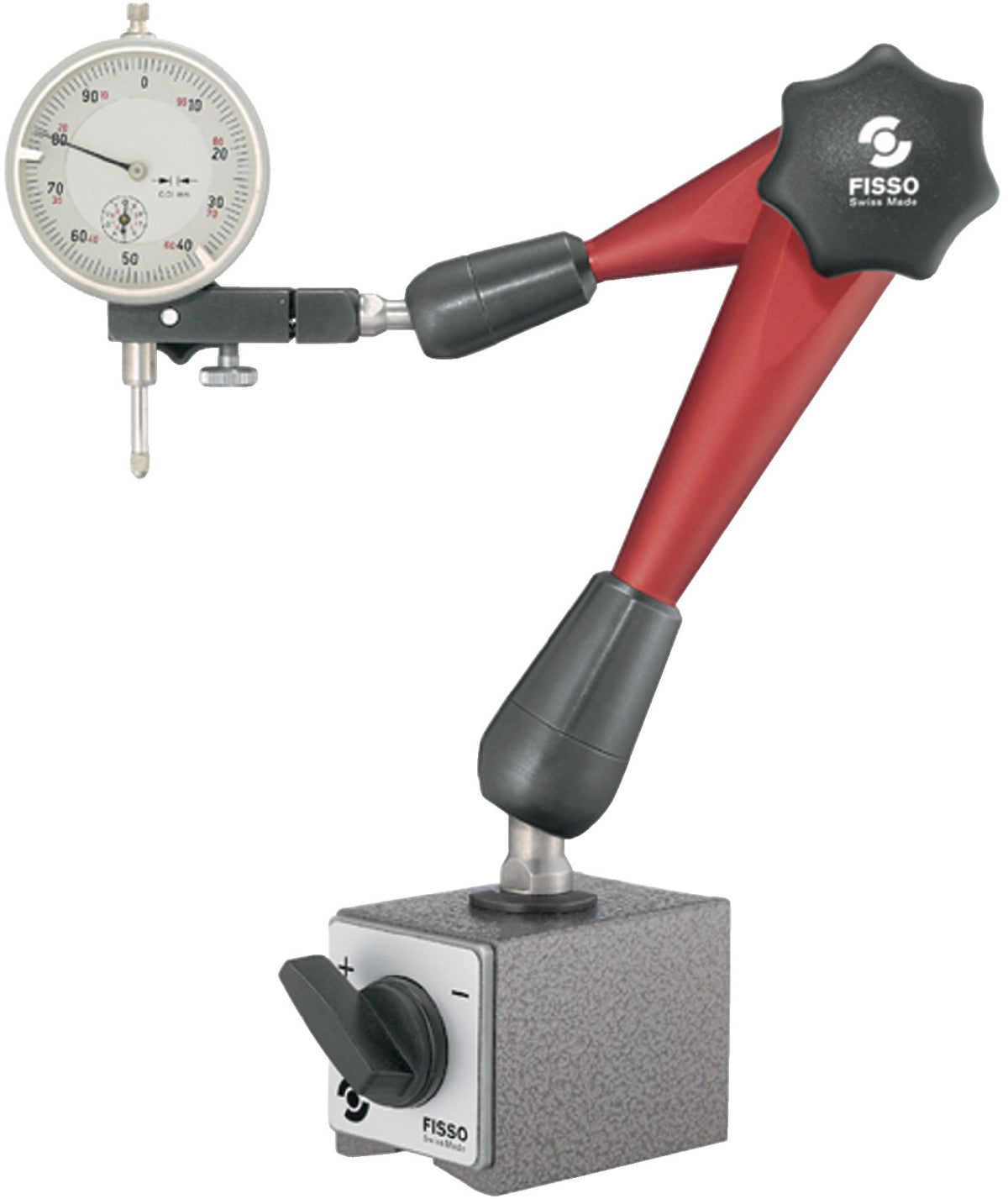 Magnetmessstativ STRATO-LINE FISSO von HITEC – 130 mm Radius, 220 mm Höhe, 300 N Haftkraft