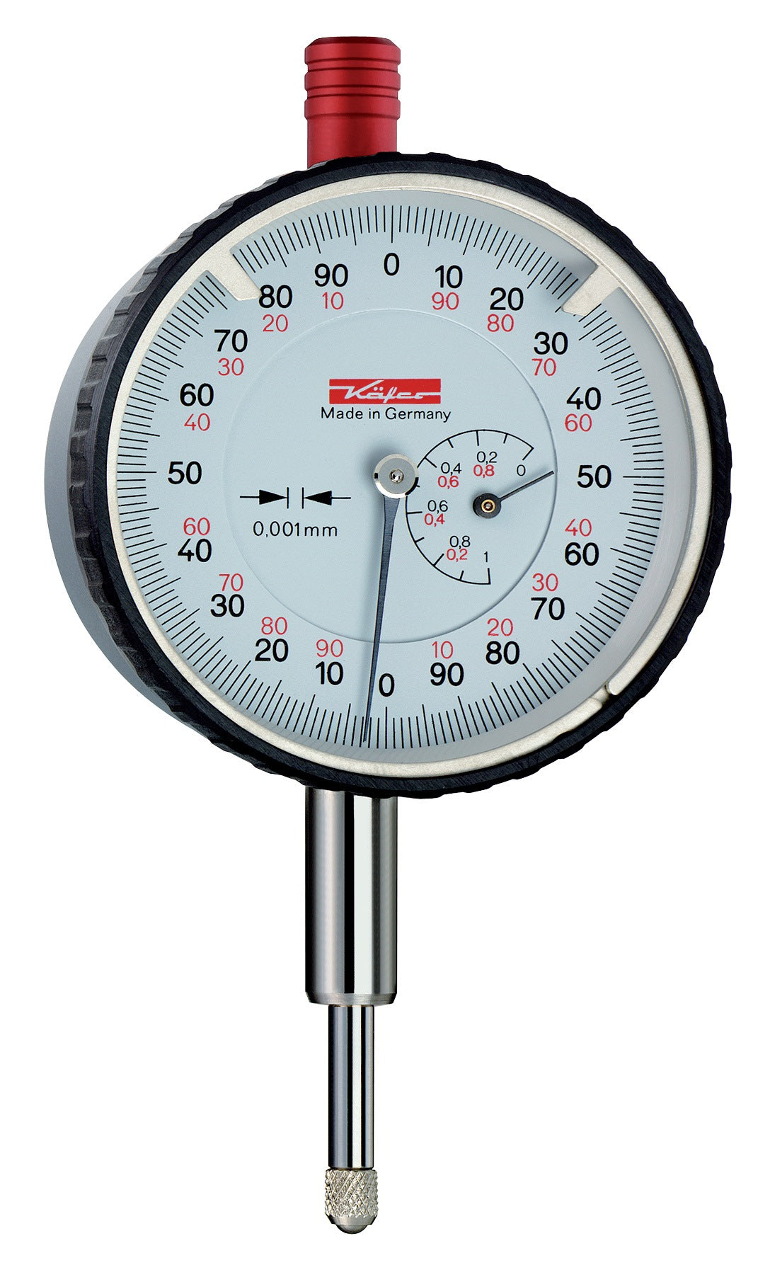 KÄFER Feinmessuhr FM1000/5 T – Analogmessuhr mit 0,001 mm Ablesung, 5 mm Messbereich