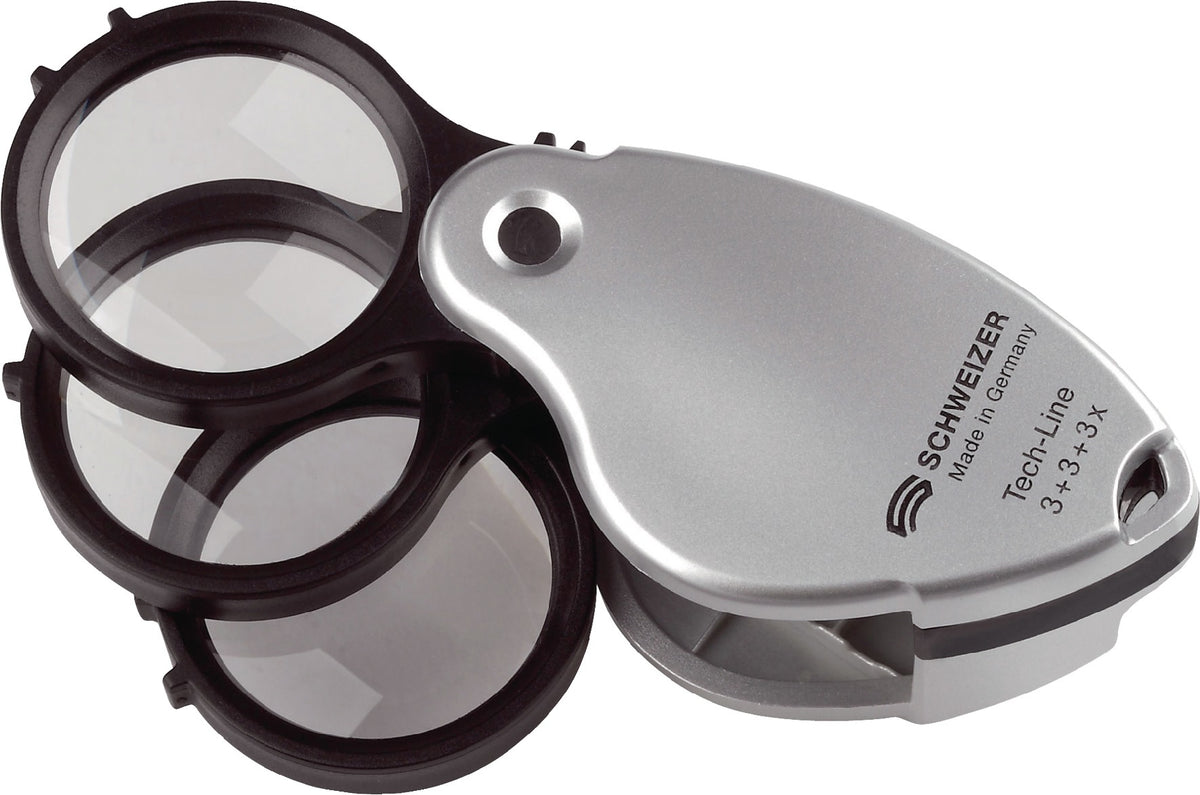 Einschlaglupe Tech-Line von SCHWEIZER – 3x+5x=8x Vergrößerung, Linsen-Ø 38 mm
