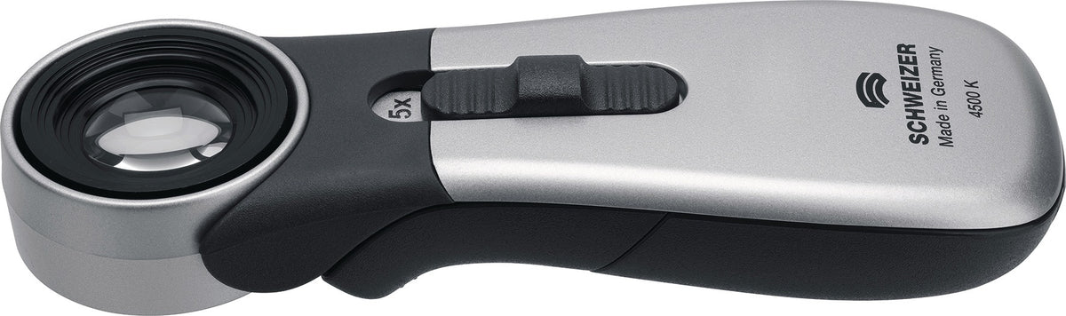 Handleuchtlupe Tech-Line CLASSIC 2x/4x LED von SCHWEIZER – Ergonomische Messlupe