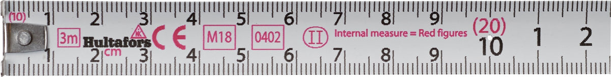 HULTAFORS Taschenrollbandmaß Talmeter L.2m B.16mm mm/cm EG II ABS Messlasche