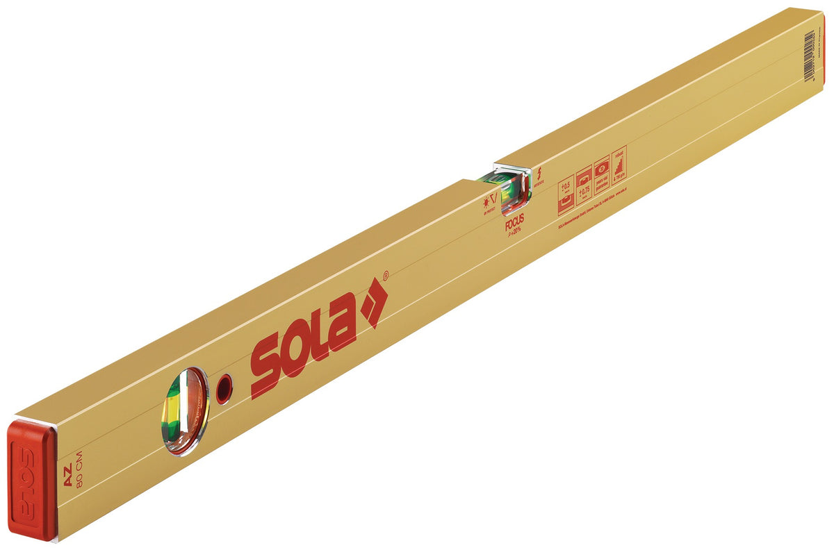 SOLA Wasserwaage AZ 180 cm Aluminium gold 0,5 mm/m – Präzision für Profis