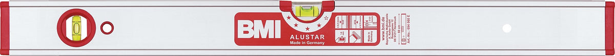 BMI Wasserwaage ALUSTAR 20 cm Aluminium silber ± 0,5 mm/m mit Horizontal- und Vertikallibelle