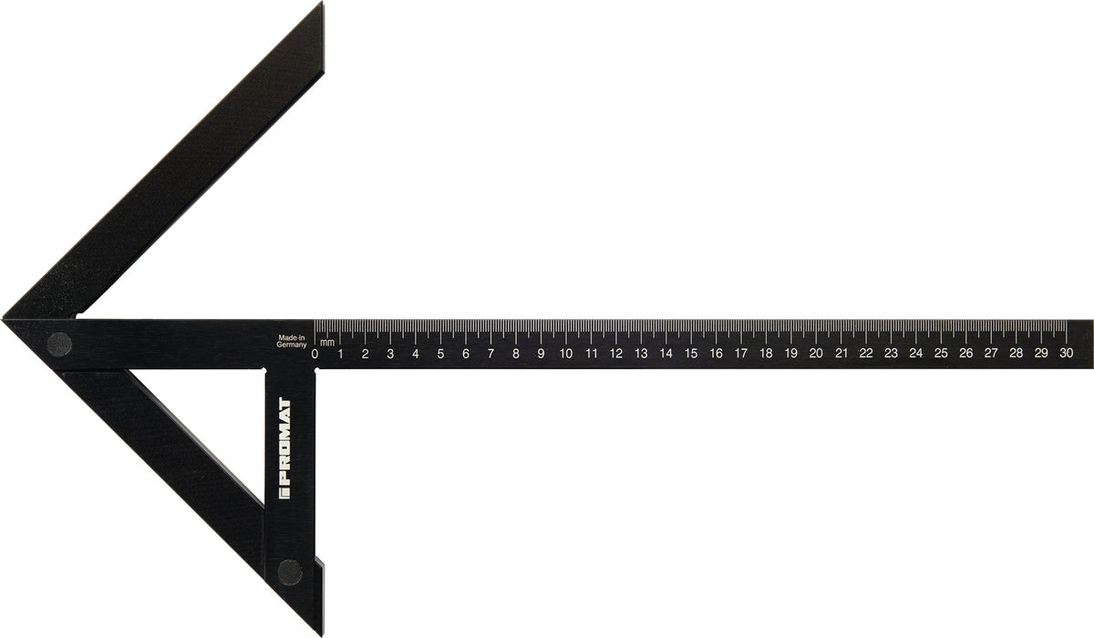 PROMAT Zentrierwinkel Schenkel-L 100x70 mm – Präzisionsausführung, Aluminium, mm-Teilung