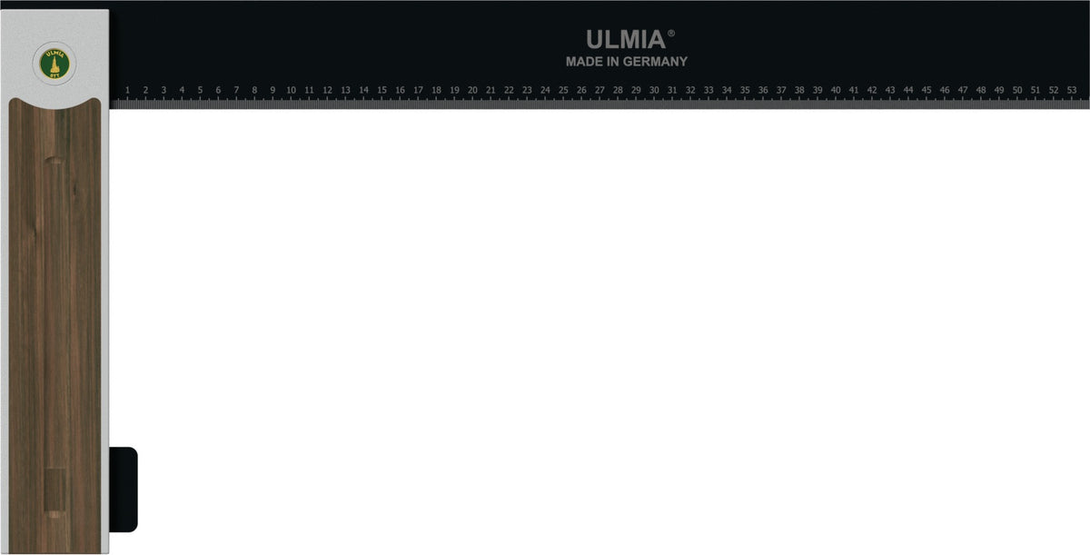 ULMIA Winkel Alu-Line 500 justierbar 90° mit Nussbaum-Einlage, 150 mm Schenkel, 105 mm Griff