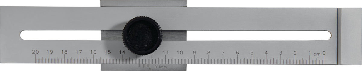 PROMAT Streichmaß 200 mm mit flachem Schieber INOX – rostfreier Stahl, gehärtete Anreißkanten