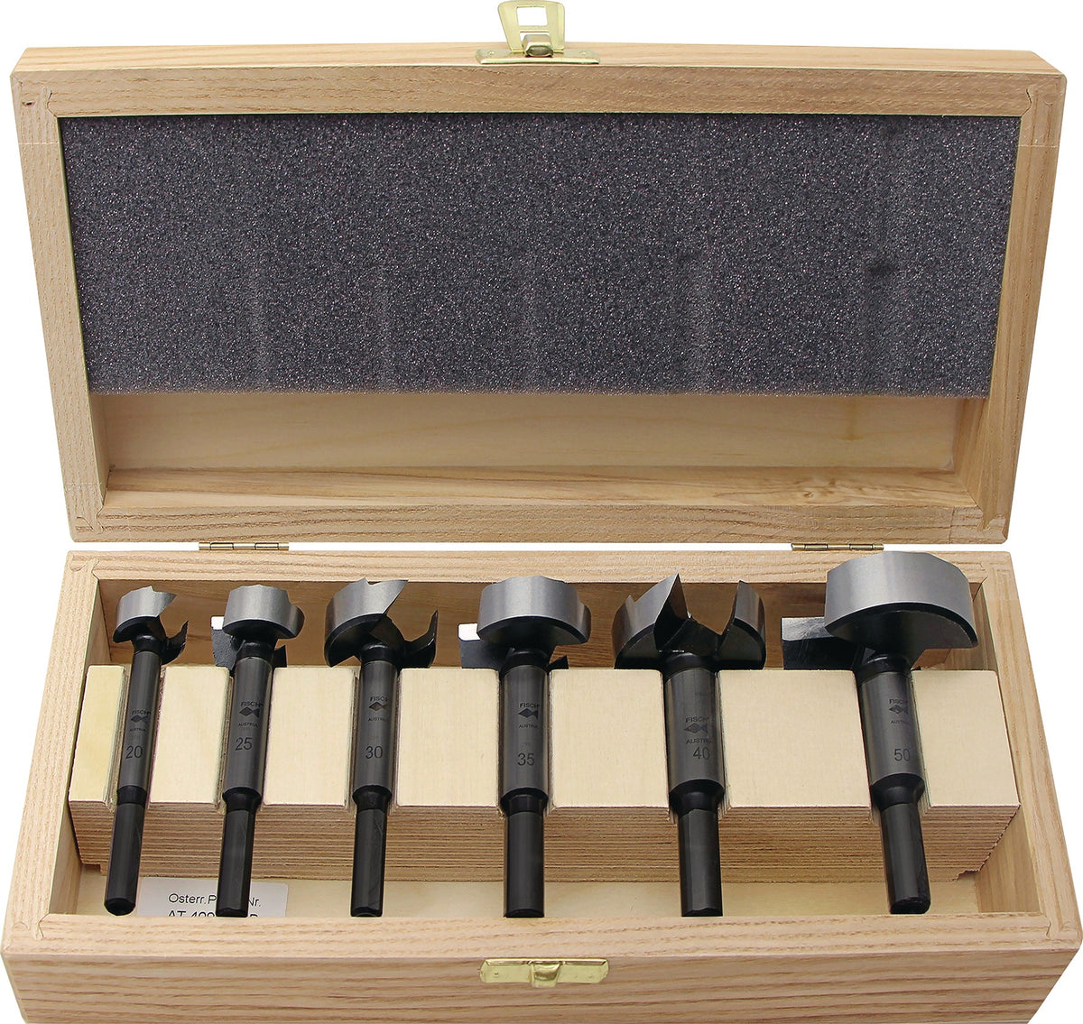 FISCH-TOOLS Forstnerbohrersatz Type 0317 5-teilig Ø 15-35 mm WAVE CUTTER BLACK in Holzkassette