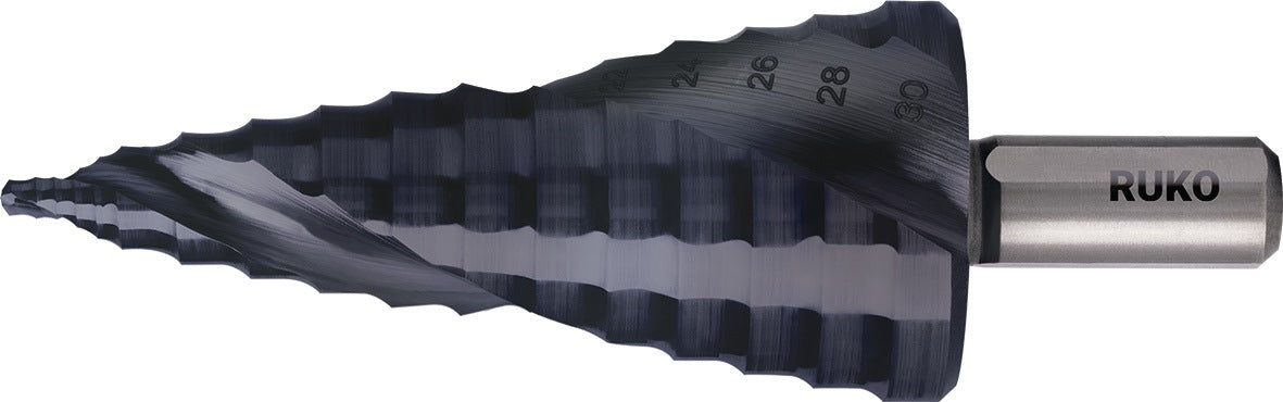 RUKO Stufenbohrer ULTIMATECUT 5-12 mm HSS RUnaTEC Spiralnut 8 Stufen