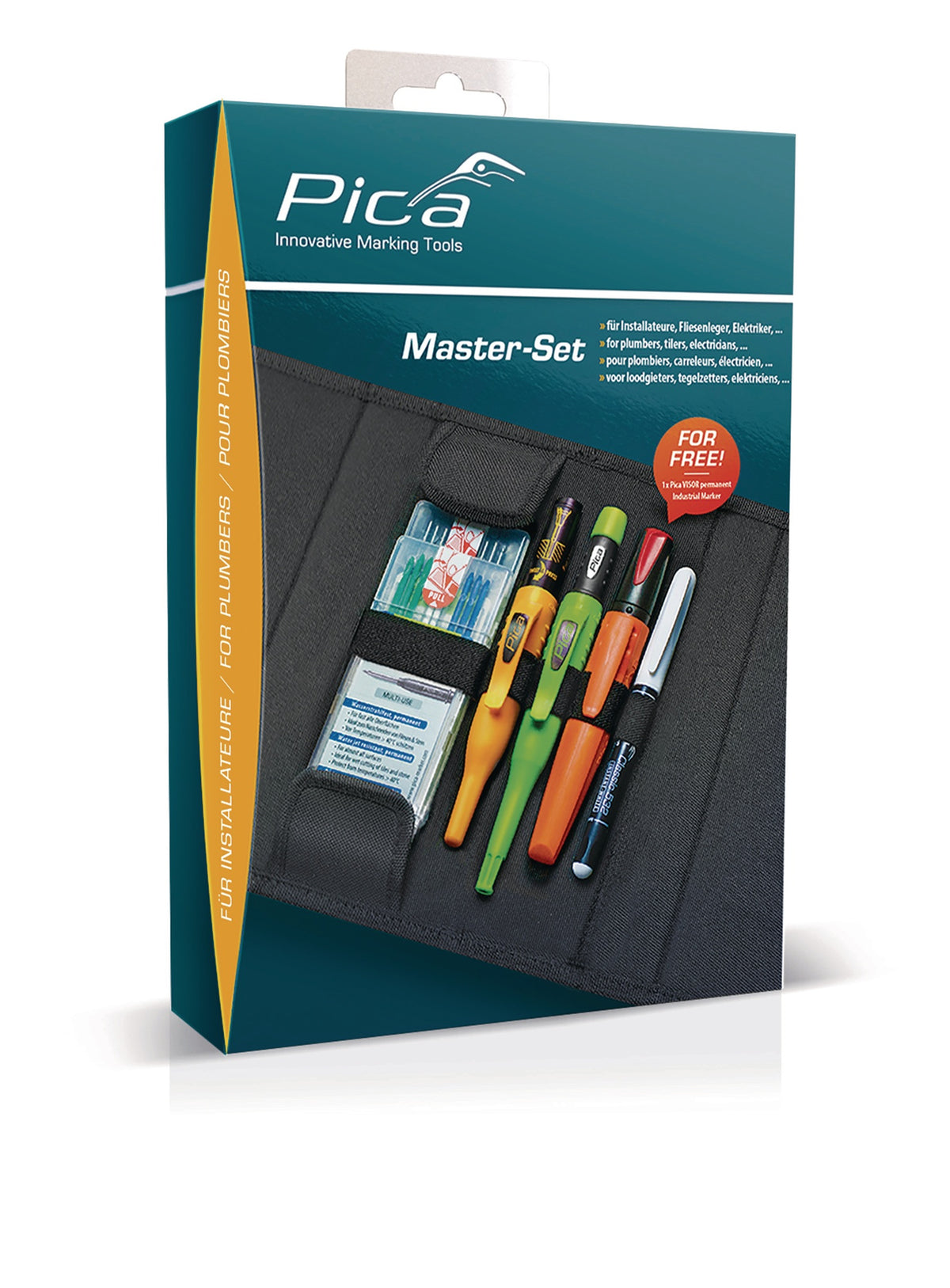 PICA Bau-/Tieflochmarker Master-Set Schreiner sortiert – Profi-Markierset für Holz & Bau