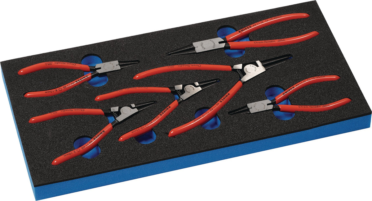 KNIPEX Werkzeugmodul 6-tlg. 1/3-Modul für Innen- und Außensicherungsringe J0-2/A0-2