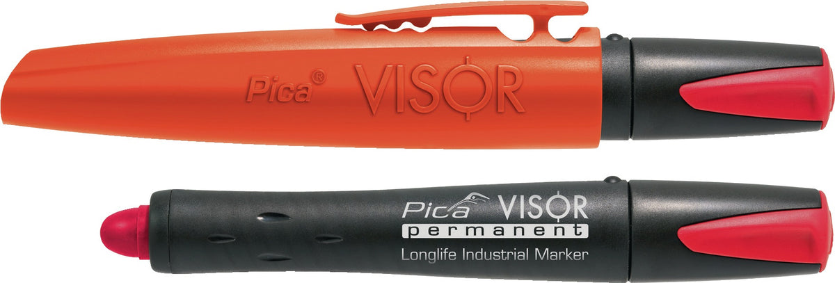 PICA Industriemarker Visor Permanent Weiß – Wasserfester Marker für alle Oberflächen