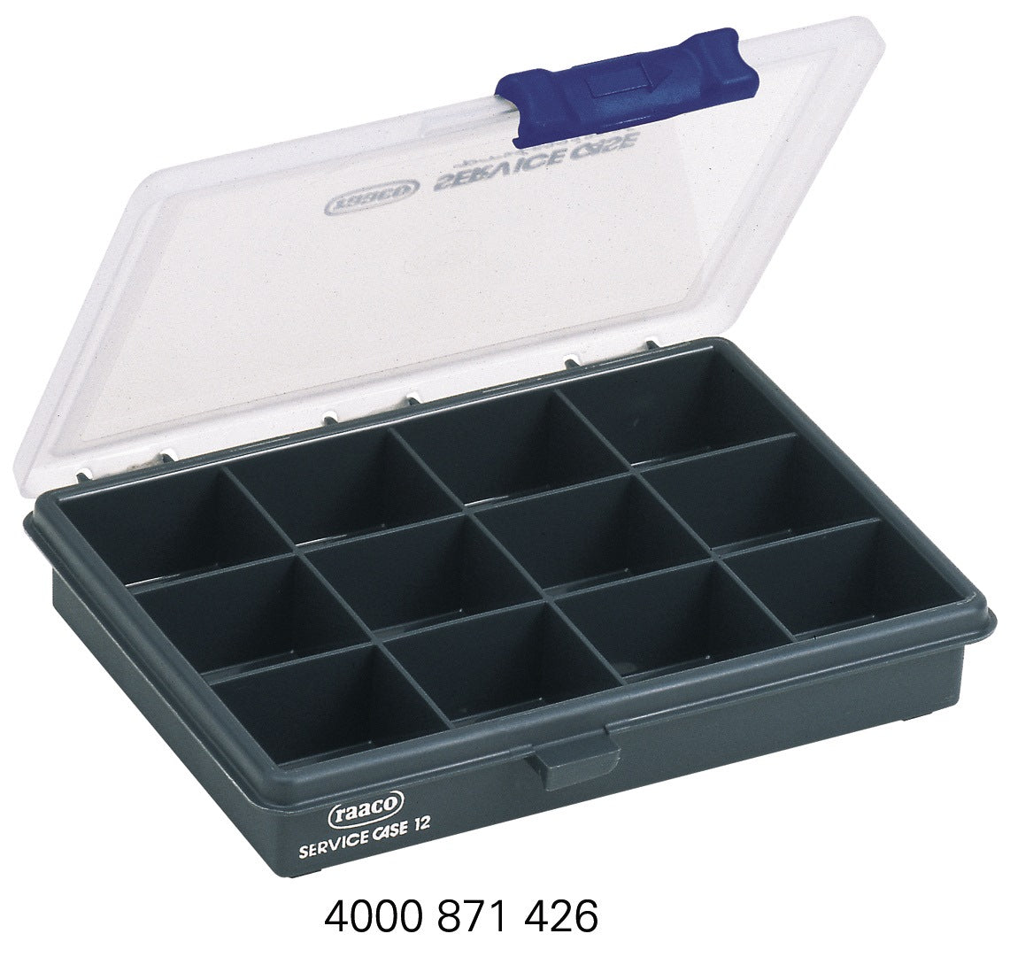 RAACO Sortimentskasten 175x143x32 mm mit 7 Fächern, transparent/dunkelblau