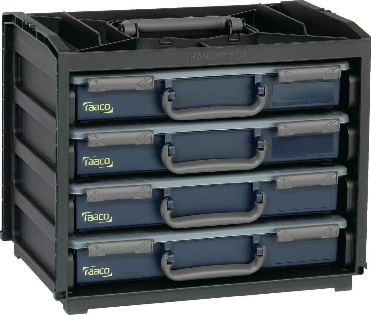 RAACO Sortimentskastentresor B376xT310xH265mm aus Polypropylen mit 4 Fächern