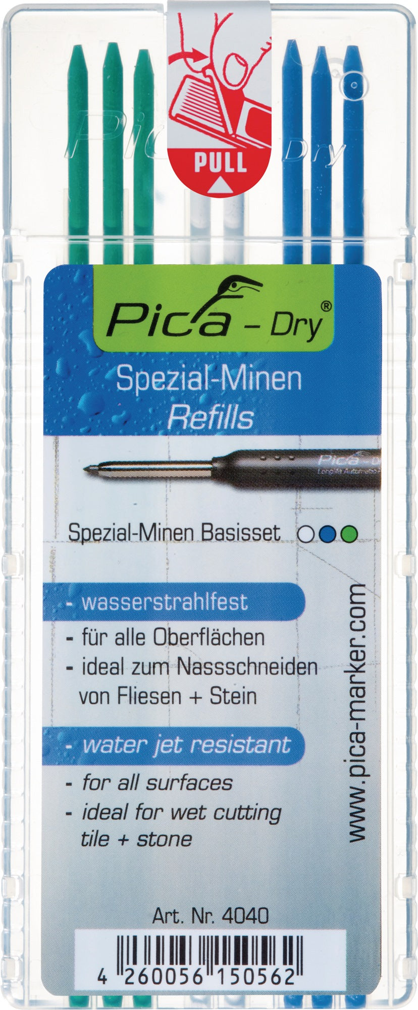 Pica-Dry Minenset 10x weiß wasserstrahlfest – Ersatzminen für Pica-Marker