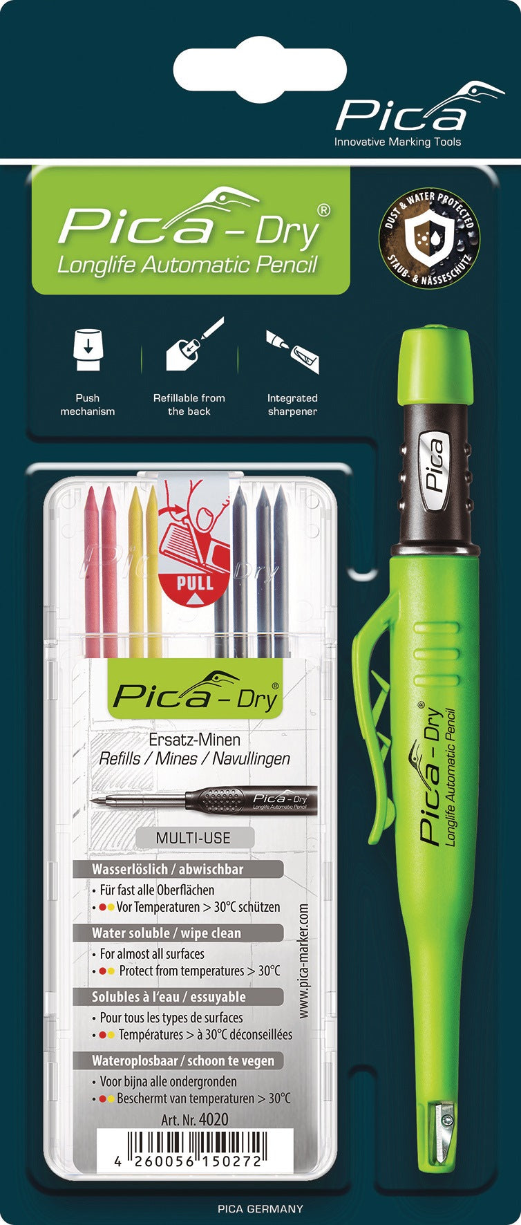 PICA Bau-/Tieflochmarker Pica-Dry sortiert inkl. Minenset 4000 871 844