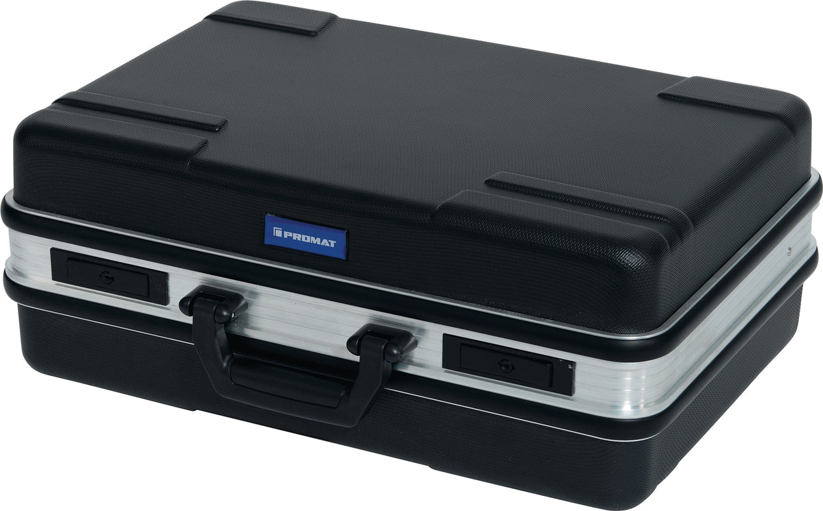 PROMAT Schalenkoffer 24,5 l ABS-Kunststoff mit Alu-Rahmen und Werkzeugtaschen