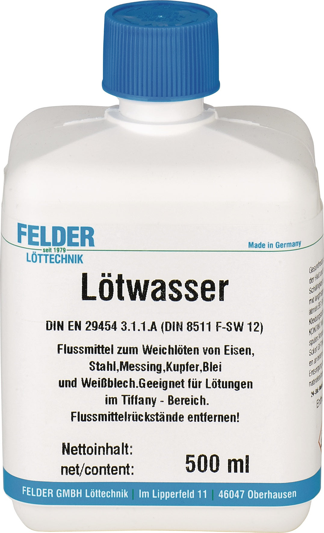 FELDER Lötwasser 50 ml – Flussmittel zum Weichlöten von Eisen, Stahl, Kupfer und Messing