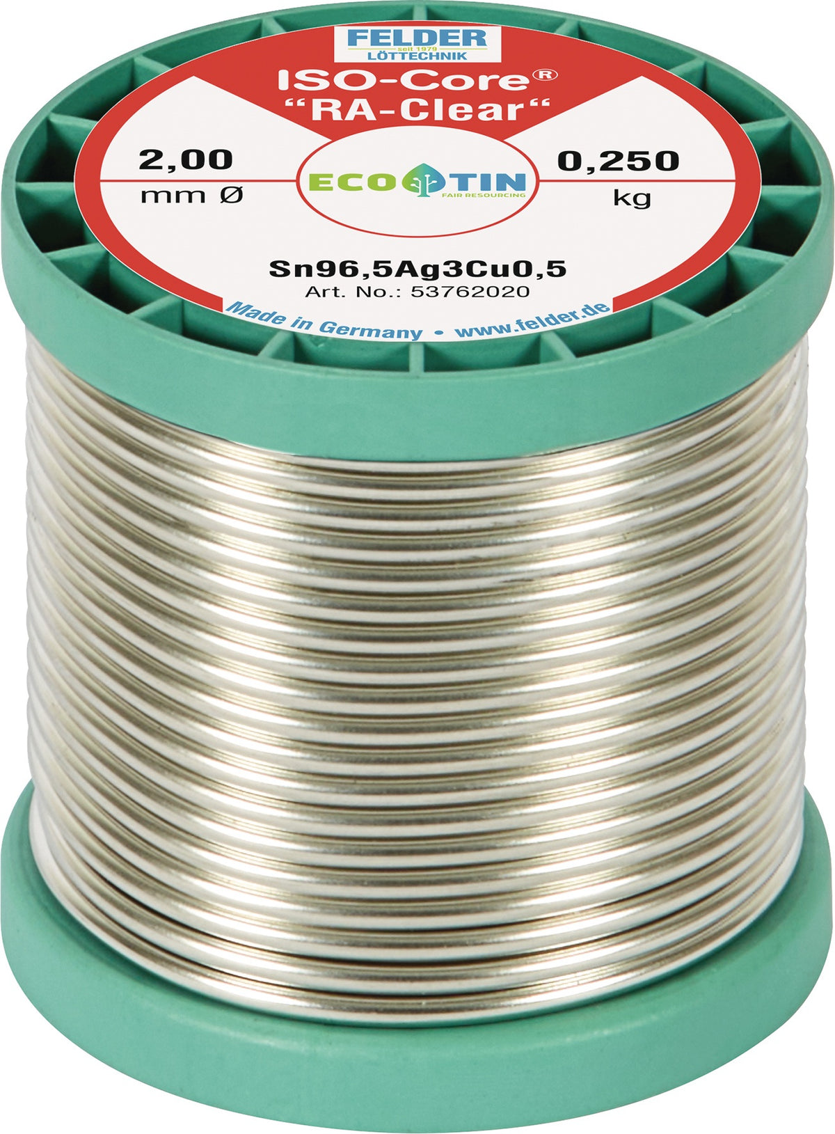 FELDER Lötdraht ISO-Core® RA-Clear 1,5 mm Klappspule 1 m Sn99,3CuNiGe bleifrei