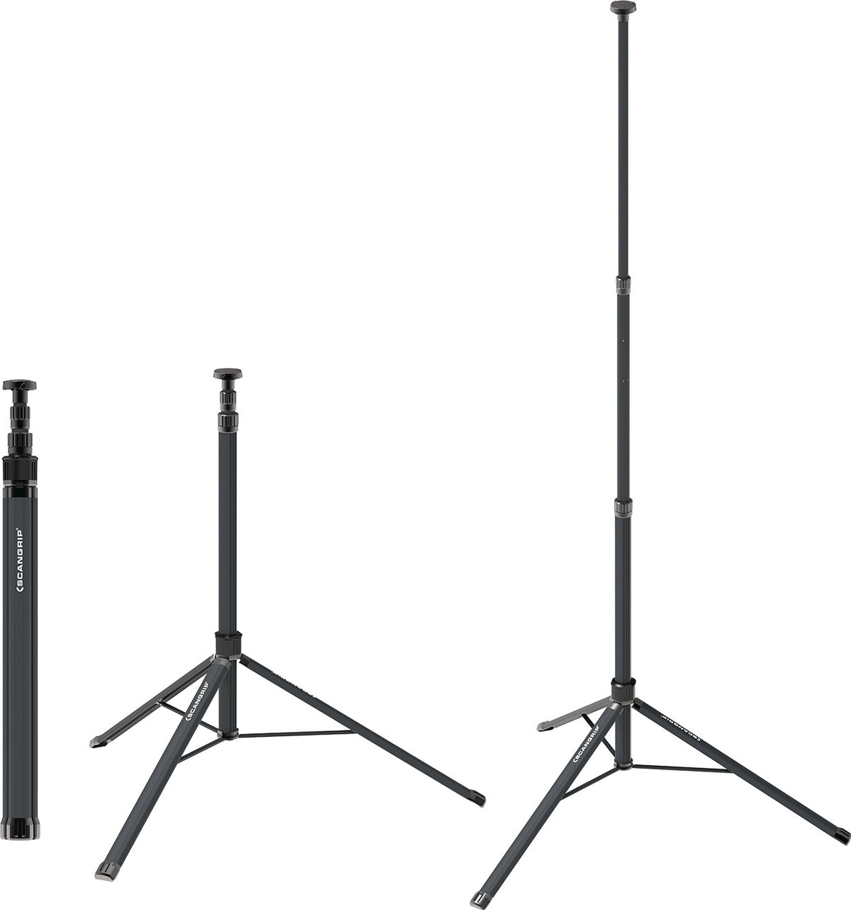 SCANGRIP TRIPOD 2m Stativ für Arbeitsleuchten – höhenverstellbar 0,9–2 m, Quick Release