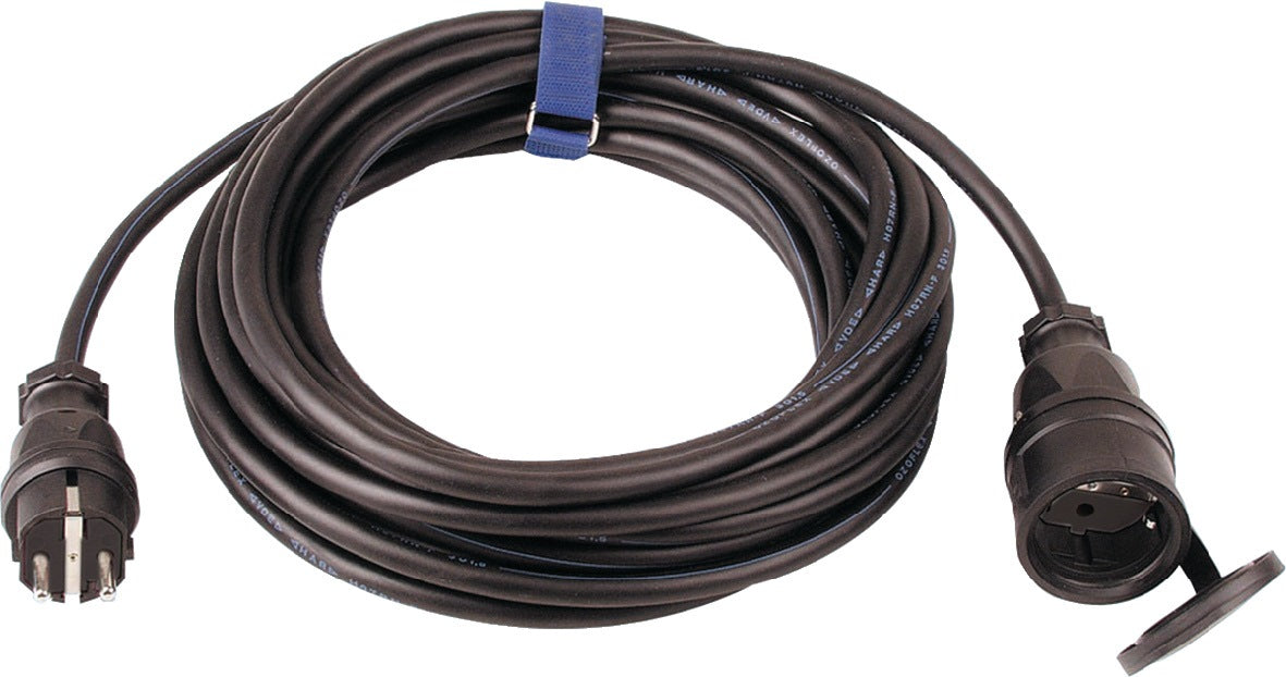 JÄGER DIREKT Schutzkontaktverlängerung 16A 250V 3x1,5mm² 20m H07RN-F schwarz IP44
