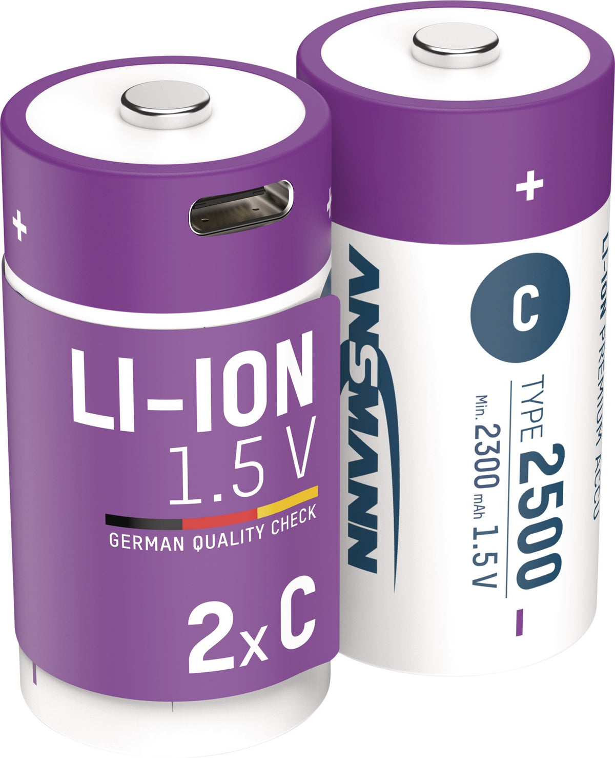 ANSMANN Akkuzelle 1,5 V 400 mAh Micro AAA Li-Ion mit USB-C Ladeport