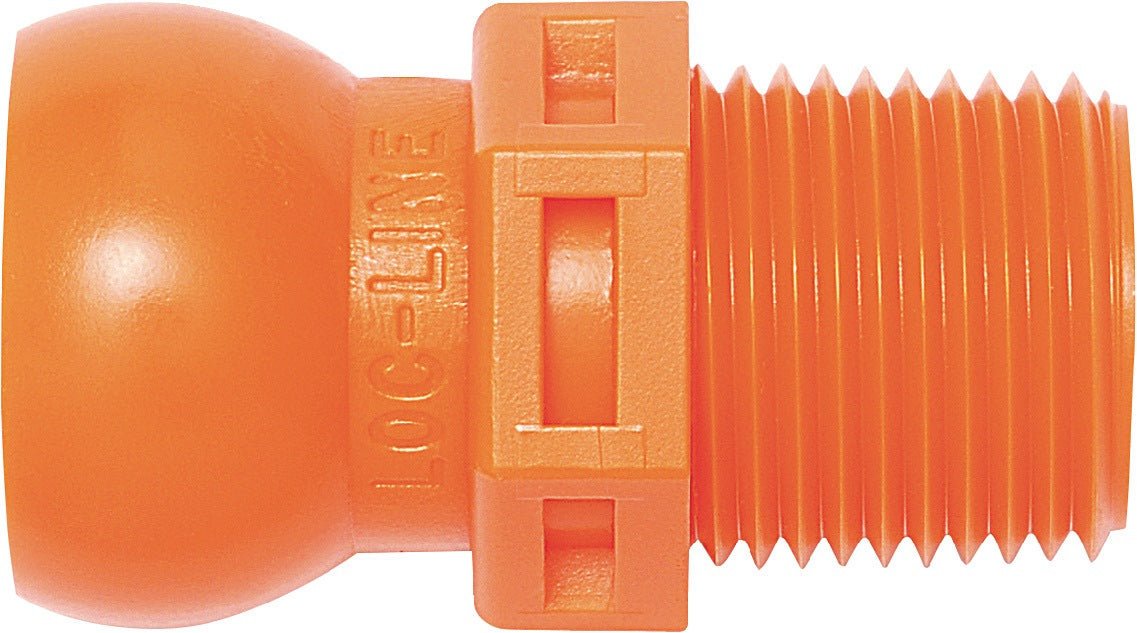 LOC-LINE Gewindenippel Gr. 1/2" R 3/8 – Beutel mit 4 Stück für Schlauchsysteme