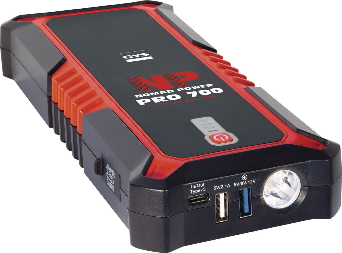 GYS NOMAD POWER PRO 700 Lithium Booster 12 V 600 A Starthilfe mit Powerbank & LED